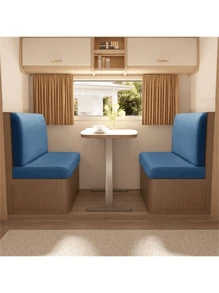 2pcs/Set Solid Color RV Dinette Cushions Covers Soft Stretch Velvet Couch Cover Hotel Booth Seat Covers RV Camper Car Backrest Cover