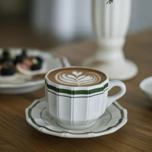 180毫升日内瓦浓缩咖啡杯碟套装，复古欧式咖啡杯套装，回到学校