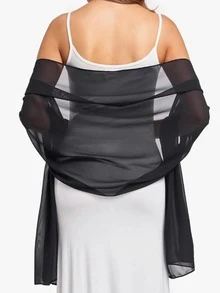 1pc Women's Soft Chiffon Shawl, UV Protection Beachwear, Suitable For Wedding, Party, Photo Shooting, Summer - Champagne - View 5