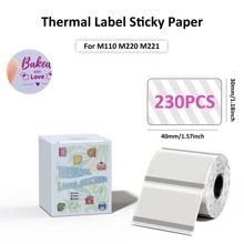 Etiquetas Térmicas Impressora M110 - Papel Adesivo Multiuso, Resistente, À prova d'água, Rolos de Autocolantes para Envios, Inventário, Preços no Varejo, Marcas de Pequenas Empresas, Acabamento Fosco/Brilhante