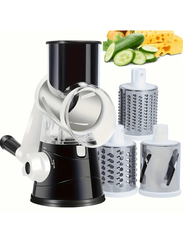 Outdoor Multi-Function Cheese Grater, Vegetable Slicer And Fruit Slicer - Manual Bean And Vegetable Grater, Desktop Drum Grater - Convenient For Outdoor Camping And Picnic Use