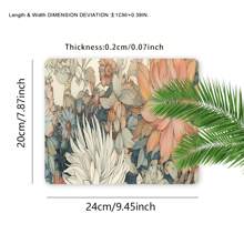 1pc Vintage Flowers Mouse Pad Boho Design Aesthetic Desk Pad Large Desk Accessories Rubber Base With Stitched Edge Non-Slip Keyboard Pad For Office Home Computer As Gifts For Men Women Friends