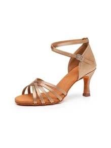 Women's Dance Shoes, Black High Heels Indoor Sandals, High-End Satin Upper, Summer Sandals, High Heel Dance Shoes, Non-Slip Faux Suede Sole, Soft Absorbent Insole, Professional Dance Training Shoes For Rumba, Latin, Tango, Cha Cha, Square Dance, Wedding, Dance Hall, Party