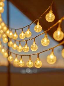 LED Crystal Ball String Lights Outdoor [Warm White/ Multicolor] - Shatterproof Bubble Moon & Star Lights, Timer & Copper Wire For Bedroom Wall Decor, Christmas Tree, Garden Wedding,Patio, Birthday Party (Battery/USB Powered), Festival Decoration, 1.5/3/6M - Multicolor - View 4