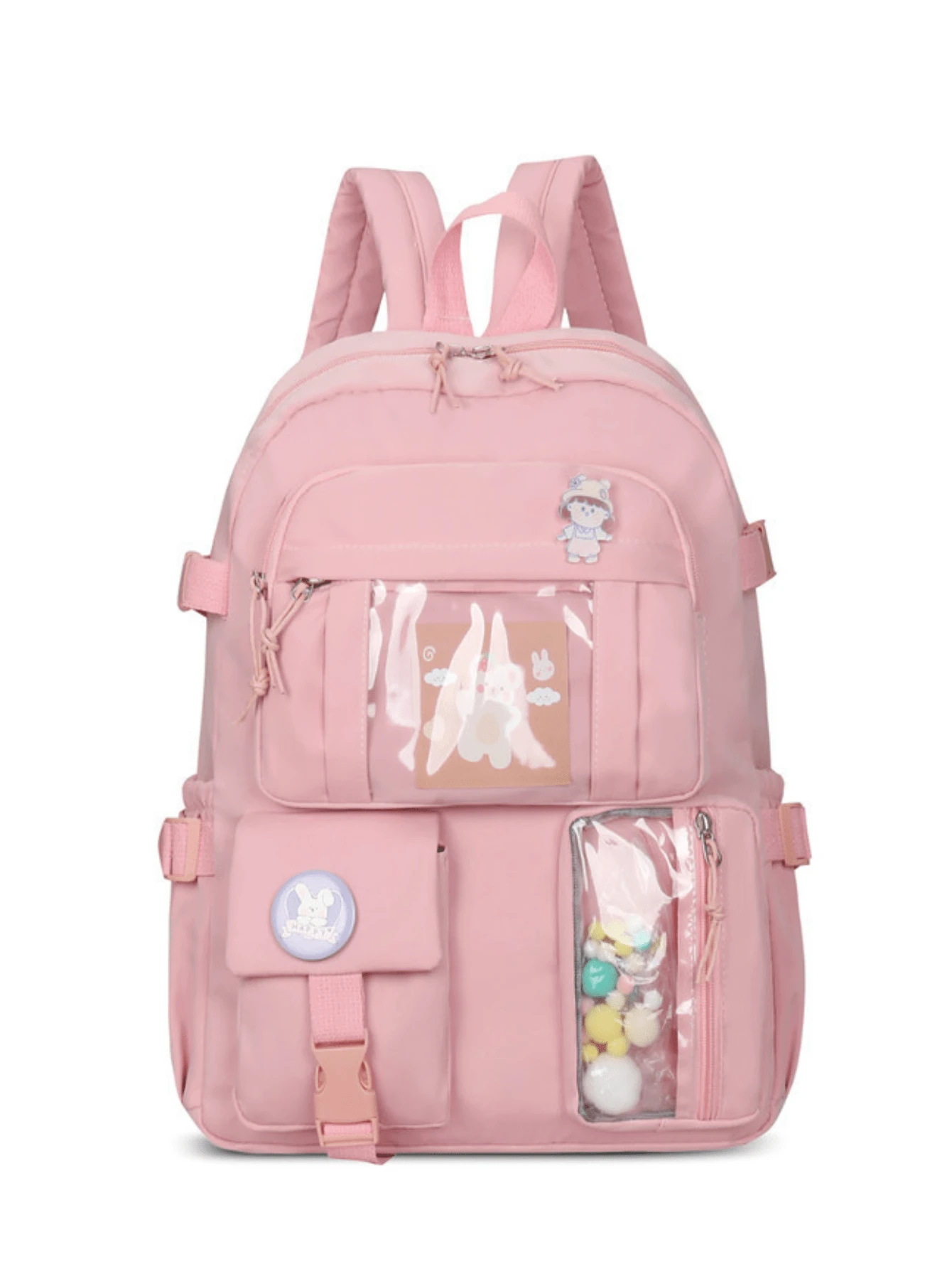 Large Waterproof Women's School Backpack (Without Accessories) - Hồng - Xem 1