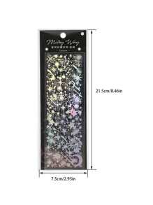 (Set de 3) Pegatinas de galaxia estrellada brillante de PET, pegatinas decorativas de alta calidad para scrapbooking, planificadores, diarios, manualidades DIY