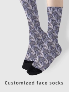 1 Pair Custom Face Socks, Custom Photo Sock, Custom Printed Socks, Personalized Funny Face Socks, Custom Picture Socks, Put Any Face On The Socks, Anniversary Gift, Valentine Gift, Birthday Gift, Wedding Gift, Mother's Day Gift, Father's Day Gift, Best Friend Gift, Gift For Mom/Dad, Gift For Girlfriend/Boyfriend, Gift For Her/Him - Multicolor - View 4