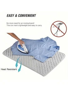 Magnetic Ironing Mat Blanket,Iron Board Alternative Cover,Quilted Washer Dryer Heat Resistant Pad,Portable Cover,Mat Grey 33"X 18"