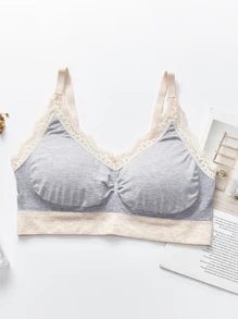 Ensemble de 6 pièces de soutiens-gorge de lingerie sans fil multicolores pour femmes, soutien-gorge de lingerie sans couture pour femmes, sous-vêtements à rassemblement en coton pour femmes, sous-vêtements sexy en dentelle, soutien-gorge de lingerie, Kawaii