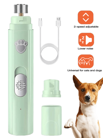 1 pieza Pulidor de uñas para mascotas, carga rápida por USB, ajuste de doble velocidad (5000/7500RPM), silencioso, herramienta de aseo para perros, belleza de mascotas, para mamá de gatos, mamá de perros, amante de gatos, amante de perros, mejor mamá de gatos, mejor mamá de perros, herramienta de cuidado de uñas para gatos, perros y pequeños animales, apto para mascotas medianas y pequeñas
