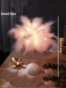 1PC LED Feather Decorative Lights,Warm & Romantic Desk Table Lamp Decor For Bedroom,Battery Powered,Suitable For Gift,A Romantic Fairy Lamp