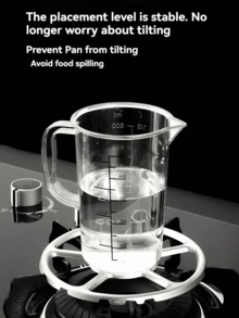 1 cái giá đỡ bếp ga, giá đỡ nồi chống trượt, giá đỡ bếp ga đa năng 4/5 càng, giá đỡ phụ trợ cho chảo rán/nồi nấu sữa, phụ kiện bếp ga, dụng cụ nấu hải sản. - Bạc - Xem 4