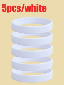 15件/5件/1件夏季男女糖果色硅胶腕带，适用于音乐会、电子音乐活动、运动场所、沙滩派对、时尚服饰，多种颜色可供选择