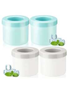 1pc Blue Plastic Ice Cube Tray With Multiple Compartments And Simple Bucket-Shaped Design With Lid, Suitable For Kitchen, Summer Ice Trays /Bins, Suitable For Cup, Summer Ice Bin & Tray, Kitchen Accessories