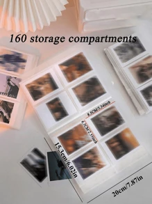 1 pieza Libro de colección de fotos conmemorativo portátil y transparente, con 84/160 compartimentos de gran capacidad para exhibir y almacenar tarjetas conmemorativas, estilo de cuaderno, cada compartimento tiene recuerdos exclusivos, organizador de almacenamiento para mujeres, esencial de viaje y decoración de otoño, Halloween