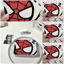 Marvel Marvel Spider Man Cover Storage Box, Size 4.72 Inches, 3.54 Inches, Height 1.5 Inches, Cute Spider Man Iron Box, Small Card Storage Iron Box, Cute Desktop Storage, High Aesthetic Style Pattern, Suitable For Desktop Stationery Storage, Headphone Storage, Desktop Accessory Storage,Back To School,School Supplies