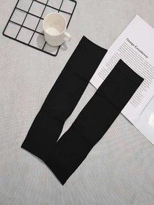 1 Pair Summer Ice Sleeve, Solid Color UV Protection Cooling Ice Silk Arm Sleeves For Driving, Riding, Running - Multicolor - View 5