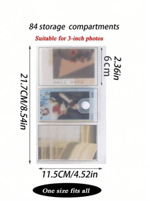 1 pieza Libro de colección de fotos conmemorativo portátil y transparente, con 84/160 compartimentos de gran capacidad para exhibir y almacenar tarjetas conmemorativas, estilo de cuaderno, cada compartimento tiene recuerdos exclusivos, organizador de almacenamiento para mujeres, esencial de viaje y decoración de otoño, Halloween