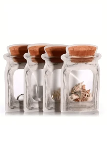 Bottle Shape Pouch;Frosted Stand Up Bag;Jewelry Storage Bag;Resealable Plastic Bag;Clear Vinyl Jewelry Storage Bag;Matte PET Plastic Stand Up Pouch;Ring & Earring Organizer Pouch;Sample Size Cosmetic Container, Back To School