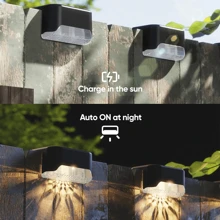 16 paquetes de luces solares para exteriores, luces decorativas impermeables para exteriores, luces solares para jardín, luces solares para vallas, luces solares para escaleras, luces LED de ambiente navideño, para escaleras, vallas, jardín, balcón, patio y senderos exteriores