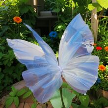 Grandes Flores Artificiais de Borboleta de Seda Feitas à Mão, Objetos Decorativos para Casamento, Fotografia ao Ar Livre