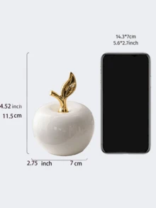 1pc Simple Apple Shaped Desktop Centerpiece White Creative Bohemian Style Crafts Suitable For Friends Gifts/Desktop Office Home Decor - Multicolor - View 6