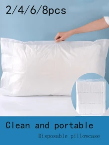 Solid Color Disposable Thickened Pillowcase, Hotel Bedroom Beauty Salon Special, Non-Woven Dustproof And Breathable, Travel Hotel Pillowcase (Excluding Pillow Core), Travel Essential Travel Supplies, Postman Essential, School Essential, Suitable For Travel, Vacation, Business Trip - Multicolor - View 1