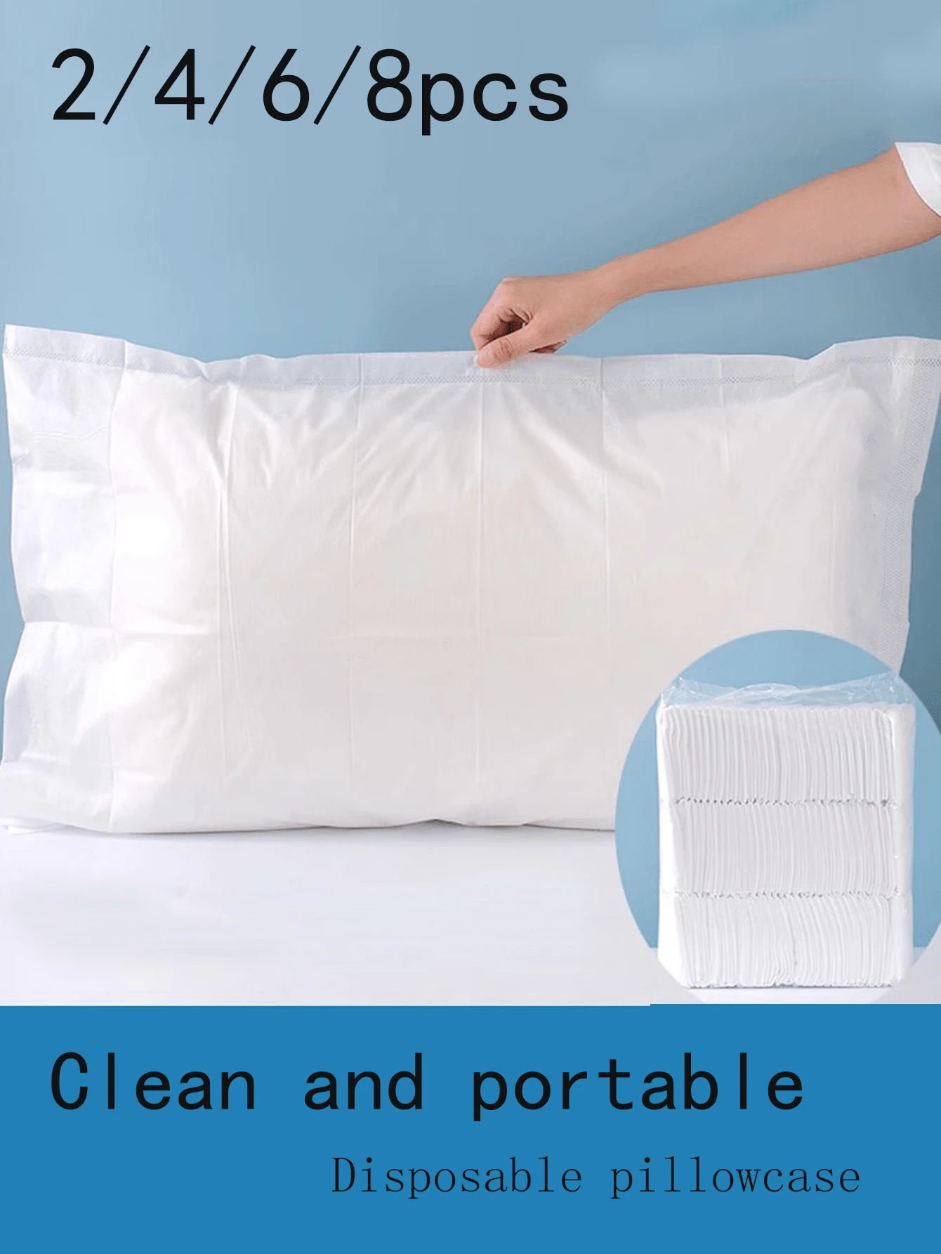 Solid Color Disposable Thickened Pillowcase, Hotel Bedroom Beauty Salon Special, Non-Woven Dustproof And Breathable, Travel Hotel Pillowcase (Excluding Pillow Core), Travel Essential Travel Supplies, Postman Essential, School Essential, Suitable For Travel, Vacation, Business Trip - Multicolor - View 1