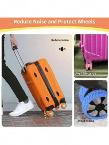 1-24 件，行李箱轮子保护套，适用于 8 轮旋转行李箱套装的行李箱轮子保护套，防磨损、防噪音行李箱套，旅行箱保护套，适合度假旅行必需品，旅行配件