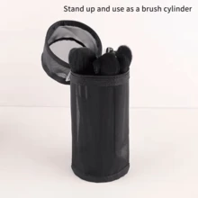 1 st. nätpåse för sminkborstar för dubbel användning, bärbar dragkedja med stor kapacitet, lättanvänd förvaringspåse för sminkborstar, tvätt- och förvaringspåse för män och kvinnor, för användning i badrum, inomhus, utomhus, resor, helgdagar, presenter och presenter, för semester och strand, badrumskollektion, sovrumskollektion, stor kapacitet - Multifärgad - Visa 6