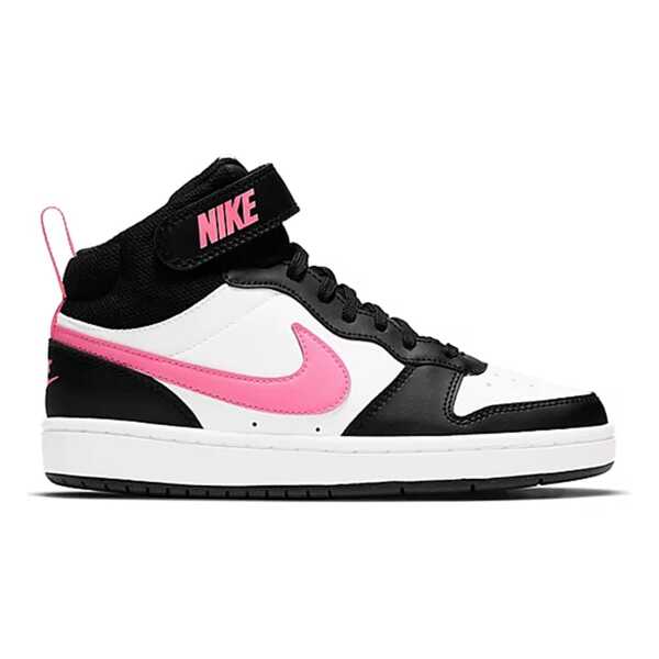 Big Kid's Nike Court Borough Mid 2 Black/Sunset Pulse-White (CD7782 005)