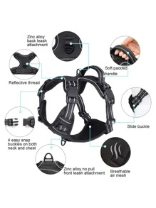 PETSIN Dog Harness, No-Pull Pet Harness With 2 Leash Clips, Adjustable Soft Padded Dog Vest, Reflective No-Choke Pet Oxford Vest With Easy Control Handle For Large Dogs-The Vest And Rope Are Not A Set Set And Need To Be Purchased Separately