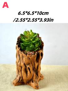 Maceta de cemento con diseño de tocón con estilo retro- El diseño de raíz rural es adecuado para plantas suculentas y plantas verdes, lo que puede iniciar una buena fortuna todo el año con un toque de vitalidad, y las macetas decorativas para interiores/exteriores están equipadas con agujeros de drenaje.