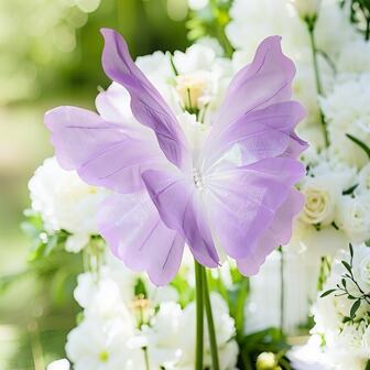 Large Silk Butterfly Artificial Handmade Flower, Wedding Decor Prop For Outdoor Photography (Flower Head Only, No Base Or Stem)