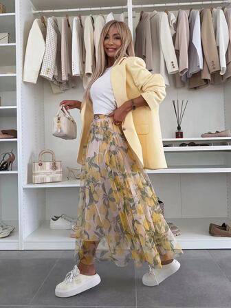 Elegant Women Casual Party Cute Unique Lemon Print Skirt/Skirt, Cool For Summer