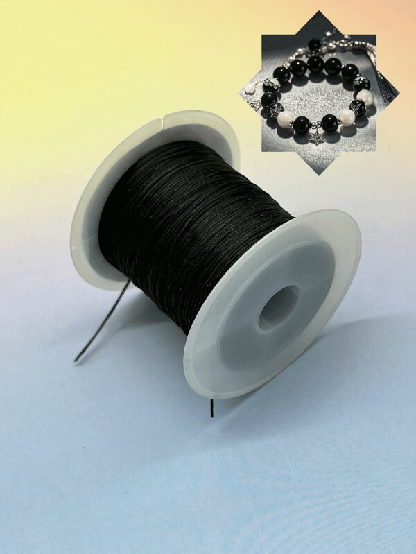 1 Roll 30m Black Elastic String, Suitable For DIY Jewelry Making Of Bracelets, Necklaces - Beading Cord And Thread