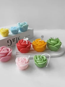 Silicone Flower Mold For Valentine's Day, Romantic Heart Shaped, DIY Candles, Resins, Tions, Creative Holiday Gift, Home & Dining Decor, Available In Multiple Sizes (, Heat Resistant & Easy Release) - White - View 5