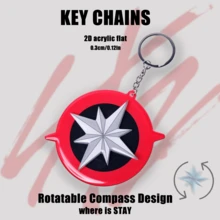 KOREA INS STYLE Acrylic KEY CHAINS, Kpop Idol  Light Stick Logo 'SKZ Compass' Rotatable Design Style,Car Keychain Pendant, Keychain Holder Key Ring Mobile Phone Bag Hanging Gifts,'STAY' Stand,Special Gifts For Stay - Multicolor - View 2
