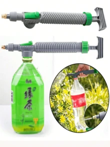 便携式高压手动喷雾器，带可调节喷嘴和可调节饮料瓶喷头，适用于花园浇水、花卉蔬菜、花园浇水工具、农业喷雾设备