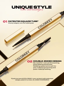 Lápiz delineador de cejas COLORKEY, bolígrafo para cejas, de larga duración, resistente al agua, definidor de cejas, no removible, ultra suave, resistente al agua, tinte y color, relleno y delineado natural de cejas, para principiantes, mujeres, uso diario, Navidad, regalos de Navidad, maquillaje