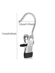 20Pcs,Simple Stainless Steel Hook Clip, Stainless Steel Clothes Clip,Clothes Hooks,Multifunctional Single Hook Clip For Pants, Skirts, Room Decoration Stuff,Organization And Storage,Drying Windproof Hook Clip, Household Space Saving Organizer For Bedroom, Closet, Wardrobe, Home, Dorm