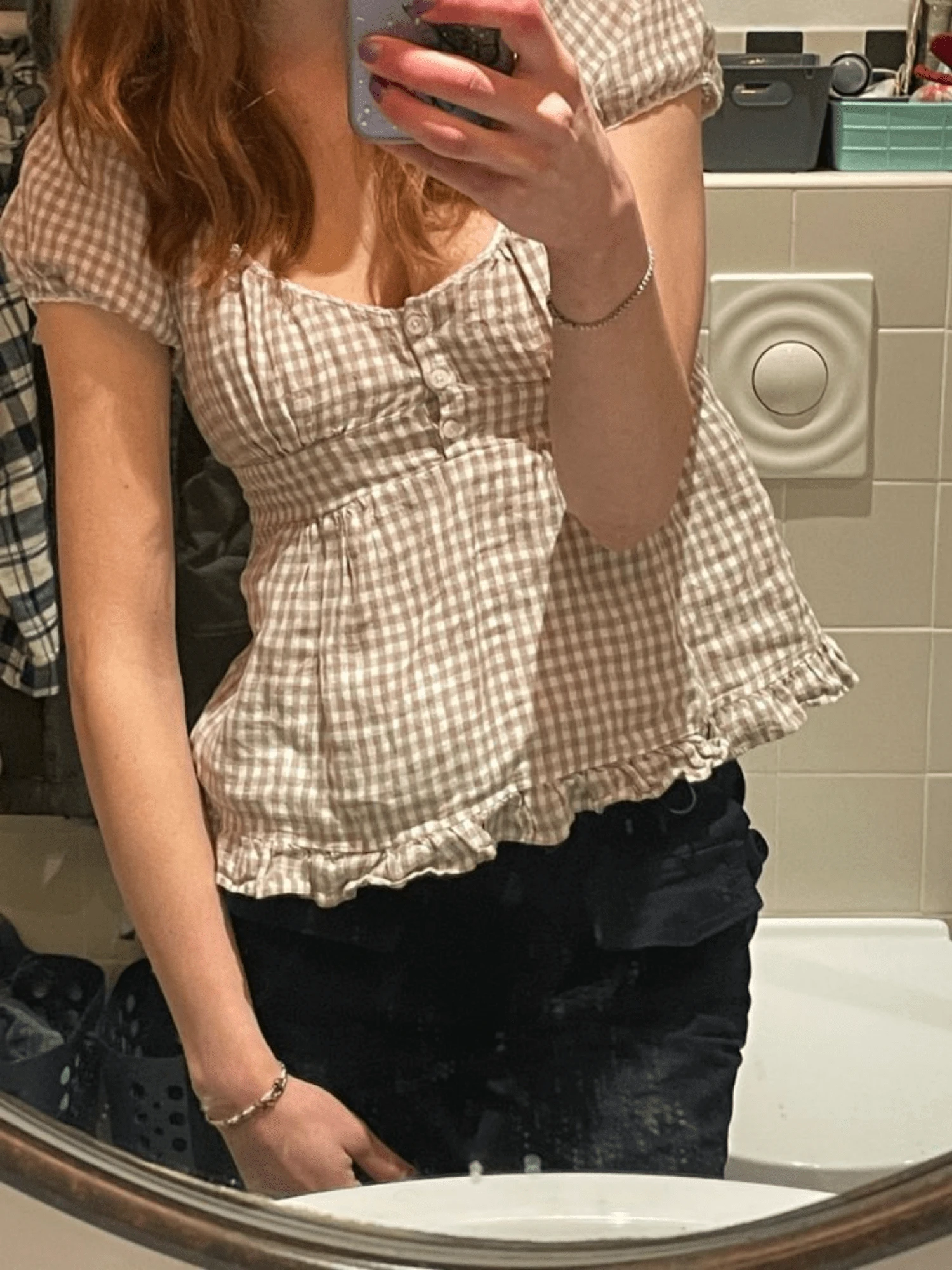 Y2k Summer Tops For Women Cute Sweetheart Neck Crop Tops Solid Color Short Sleeve Pleated Hem Button-Up Slim Fit Blouse Babydoll Tee Casual Going Out Tops Streetwear Fairy Clothes - 卡其色 - 查看 1