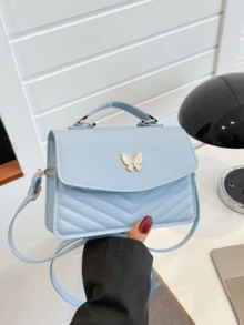 Customized Multi-Color PU Leather Bow Decor Flap Square Shoulder Bag, Suitable For Women's Daily Commute, Shopping, Travel, Gathering, Outings, Festivals, Mother's Day, Birthdays And Parties - Multicolor - View 6