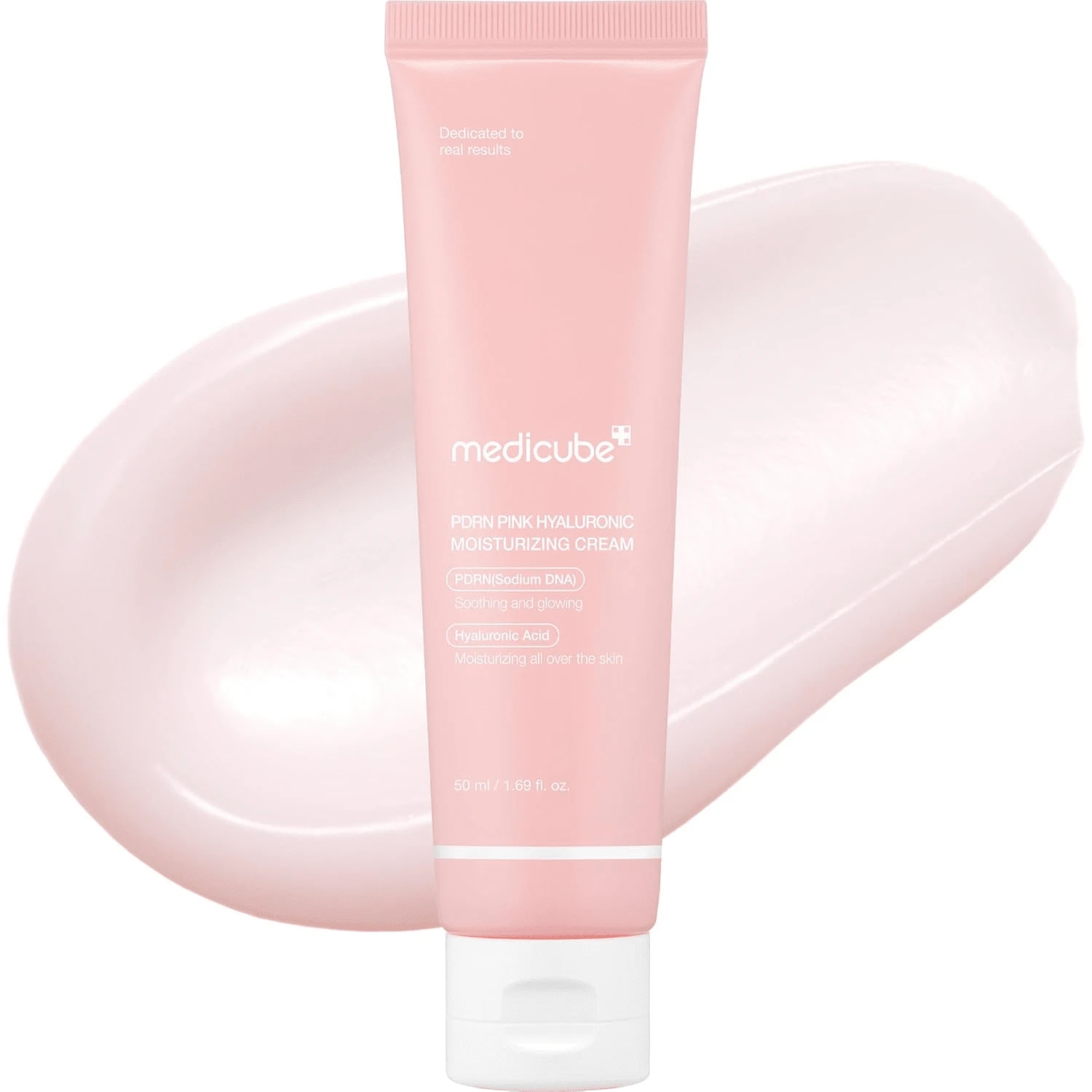 Salmon DNA PDRN Pink Hyaluronic Moisturizing Cream, Pink Soothing Cream, Hyaluronic Acid, Niacinamide, Hydrating & Firming, Uneven Skin Tone, Pore Care, Korean Skincare | (50ml/ 1.69 Fl.Oz.) - 50ml - View 1