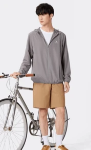 CAMEL CROWN 男士皮肤衣夏季户外休闲遮阳防紫外线透气防晒衣外套 - 深灰色 - 查看 2