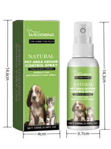1pc/100ml Pet Odor Eliminator Spray, Containing Coconut Oil & Blackcurrant Extract, Effectively Removes Pet Odor From Pet Beds, Sofas, Carpets, Cages, Keeps Home Furniture & Indoor Pet Areas Fresh & Deodorized With Long-Lasting Fragrance
