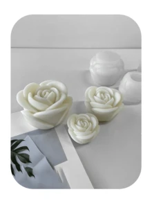 Silicone Flower Mold For Valentine's Day, Romantic Heart Shaped, DIY Candles, Resins, Tions, Creative Holiday Gift, Home & Dining Decor, Available In Multiple Sizes (, Heat Resistant & Easy Release) - White - View 4