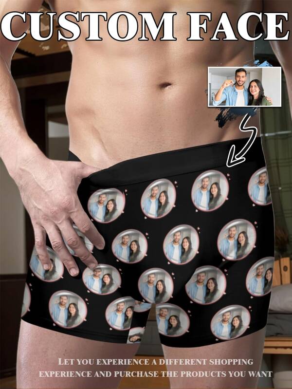 Custom Underwear For Men – Personalized Boxers With Face Photo, Unique And Funny Gift For Boyfriend – Perfect For Birthday, Christmas, Valentine's Day, Anniversary, Or Holiday – Custom Men's Boxer Briefs, Novelty And Adorable Present