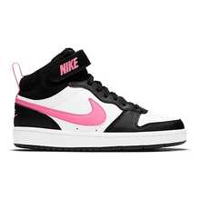 Big Kid's Nike Court Borough Mid 2 Black/Sunset Pulse-White (CD7782 005) - 白色 - 查看 2