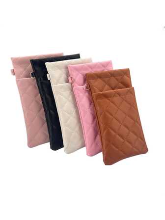 防水双层 PU 皮革太阳镜盒 - 按扣闭合、加固缝线、紧凑型眼镜袋（新设计）